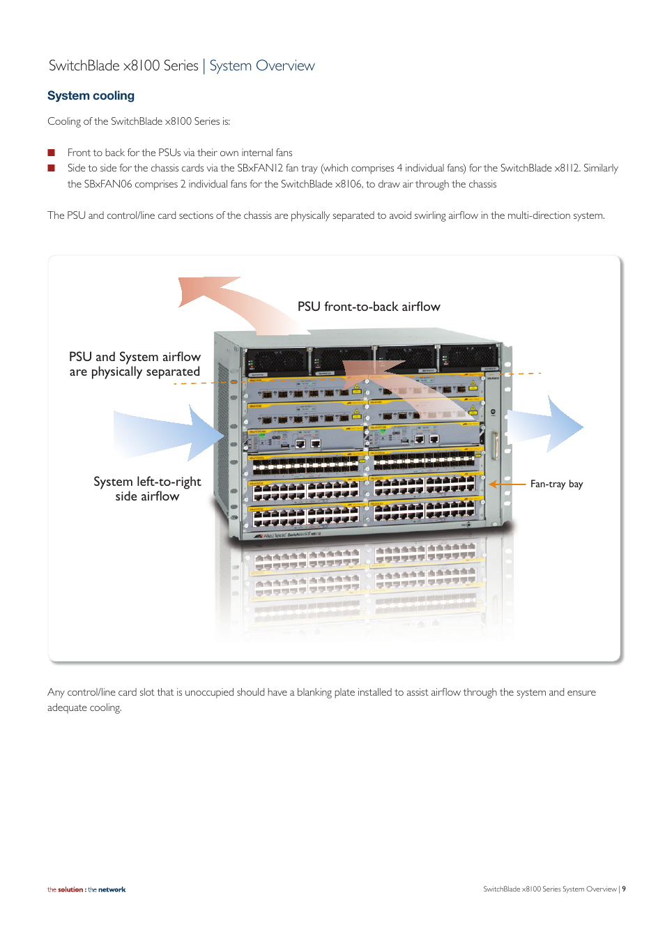Switchblade x8100 series | system overview | Allied Telesis SwitchBlade x8100 Series User Manual | Page 9 / 25