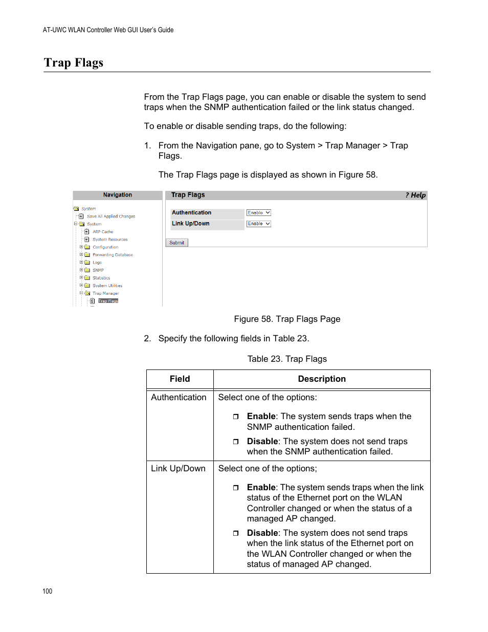 Trap flags | Allied Telesis AT-UWC Series User Manual | Page 100 / 368