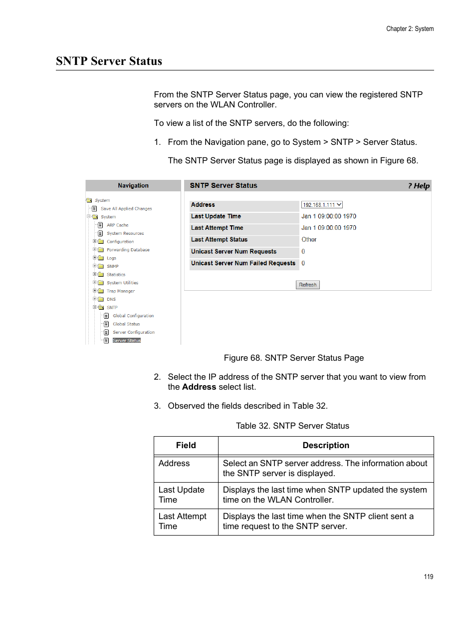 Sntp server status | Allied Telesis AT-UWC Series User Manual | Page 119 / 368