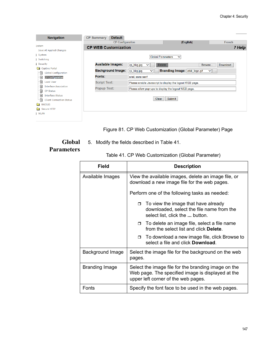 Global parameters | Allied Telesis AT-UWC Series User Manual | Page 147 / 368