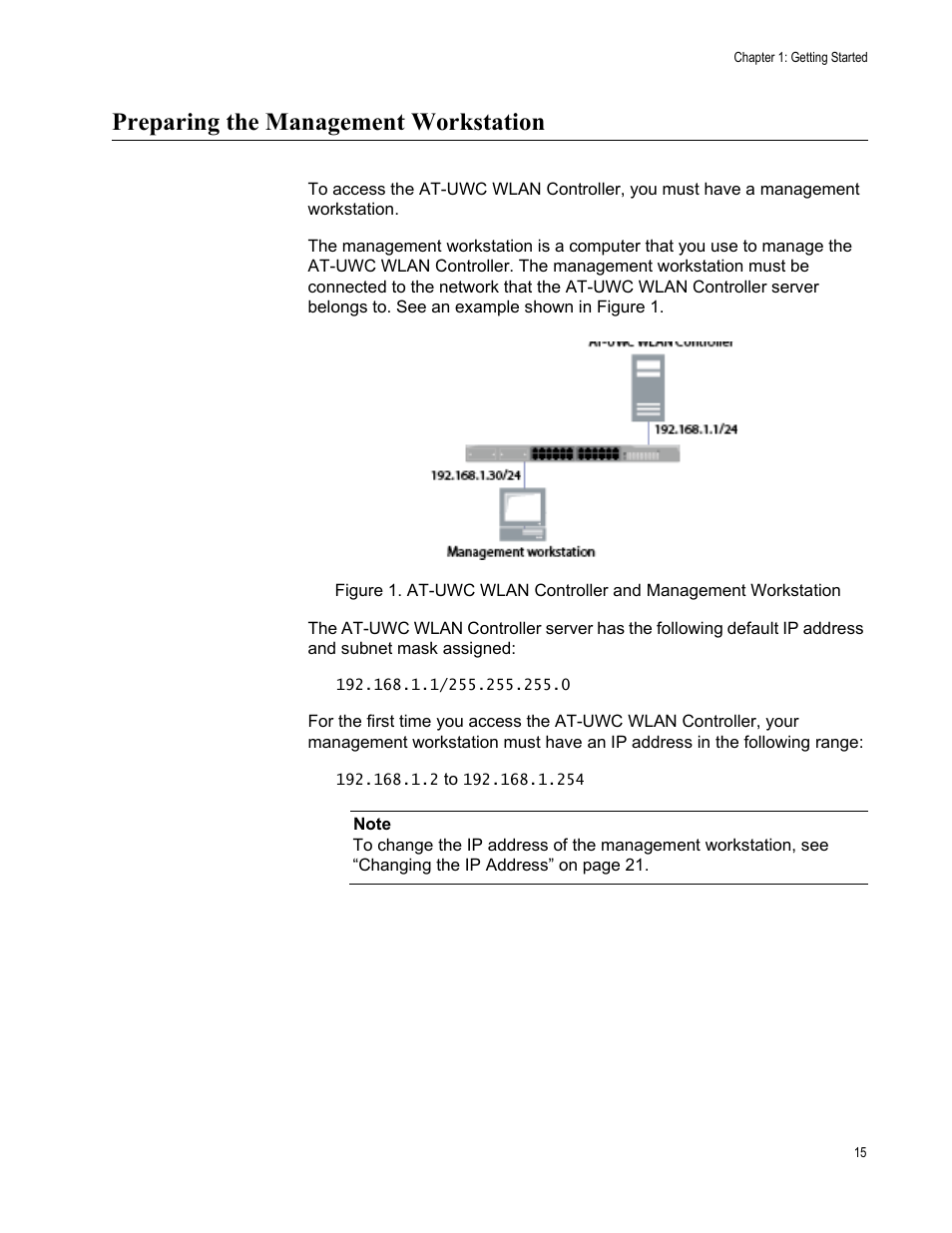 Preparing the management workstation | Allied Telesis AT-UWC Series User Manual | Page 15 / 368