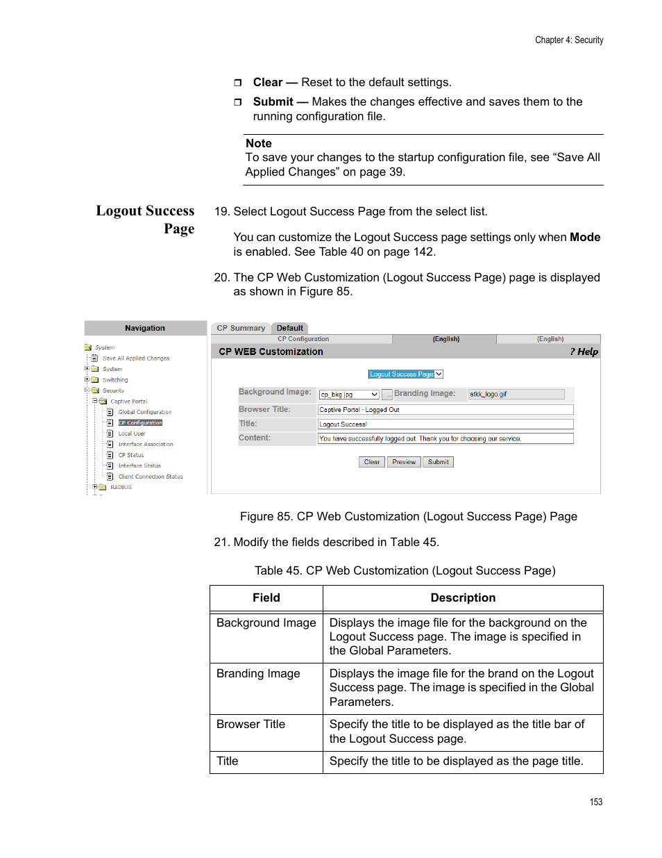 Logout success page | Allied Telesis AT-UWC Series User Manual | Page 153 / 368