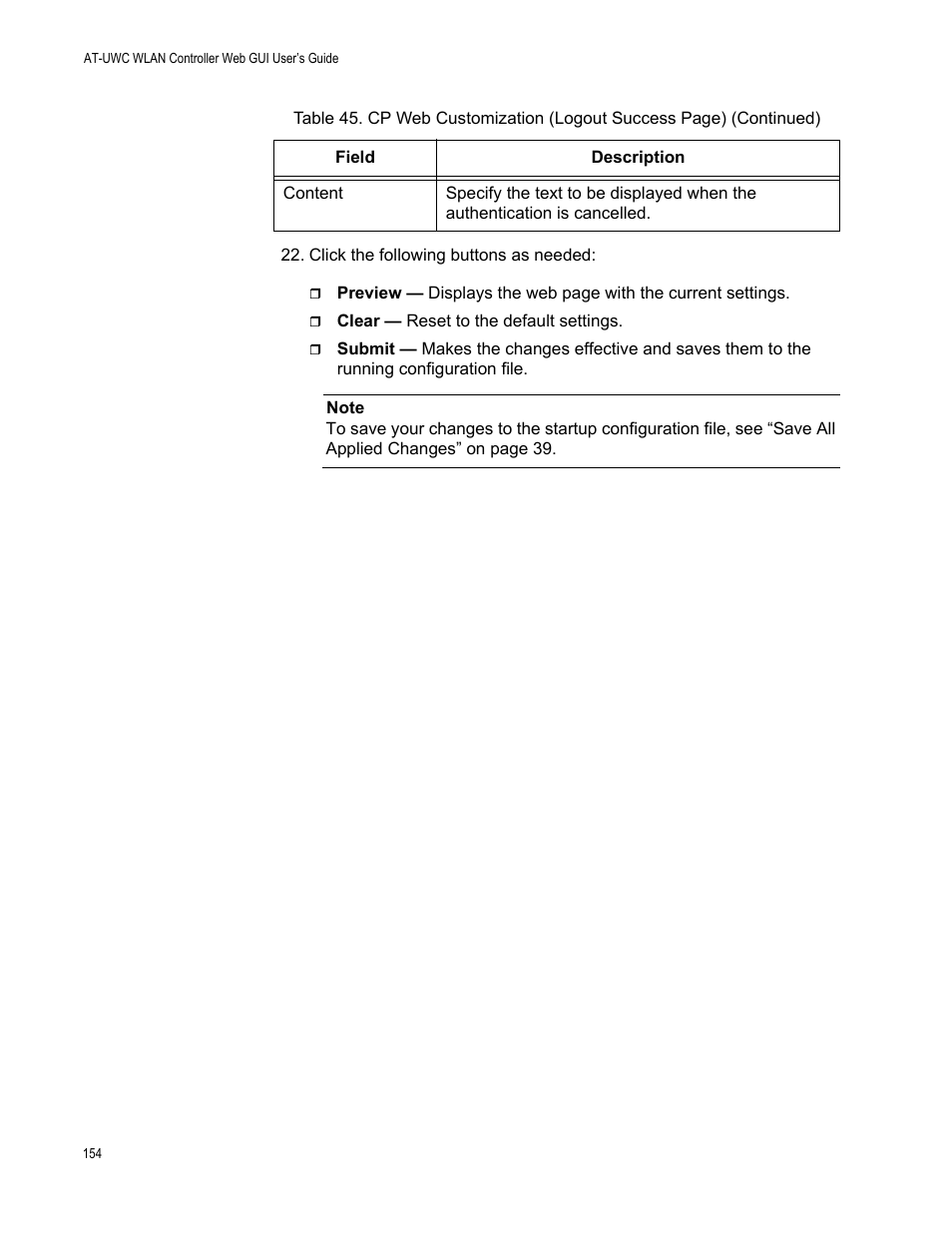 Allied Telesis AT-UWC Series User Manual | Page 154 / 368