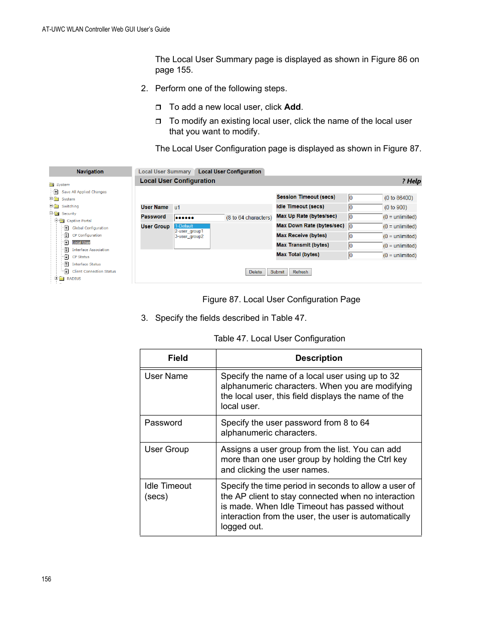 Allied Telesis AT-UWC Series User Manual | Page 156 / 368