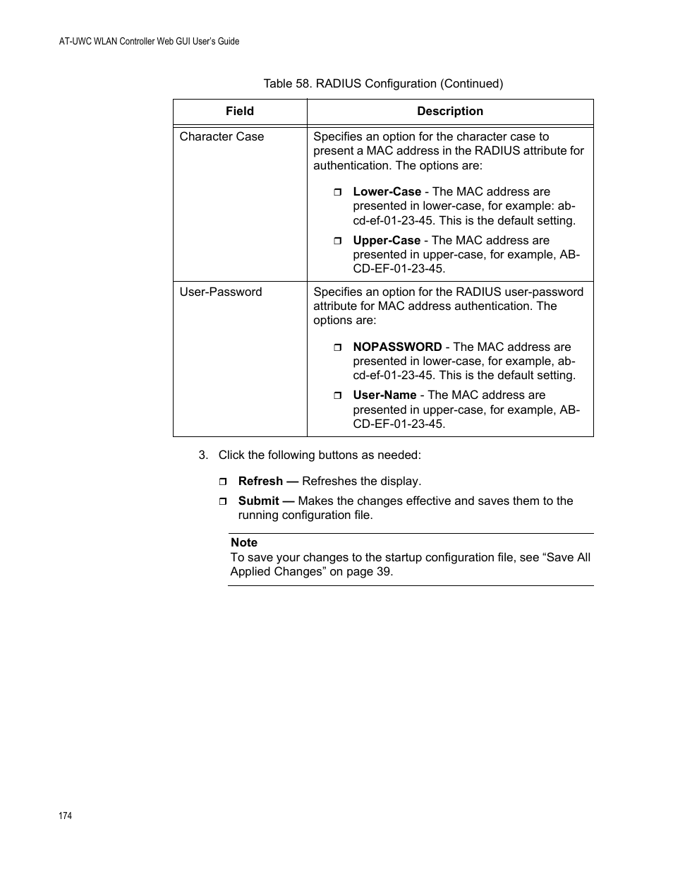 Allied Telesis AT-UWC Series User Manual | Page 174 / 368