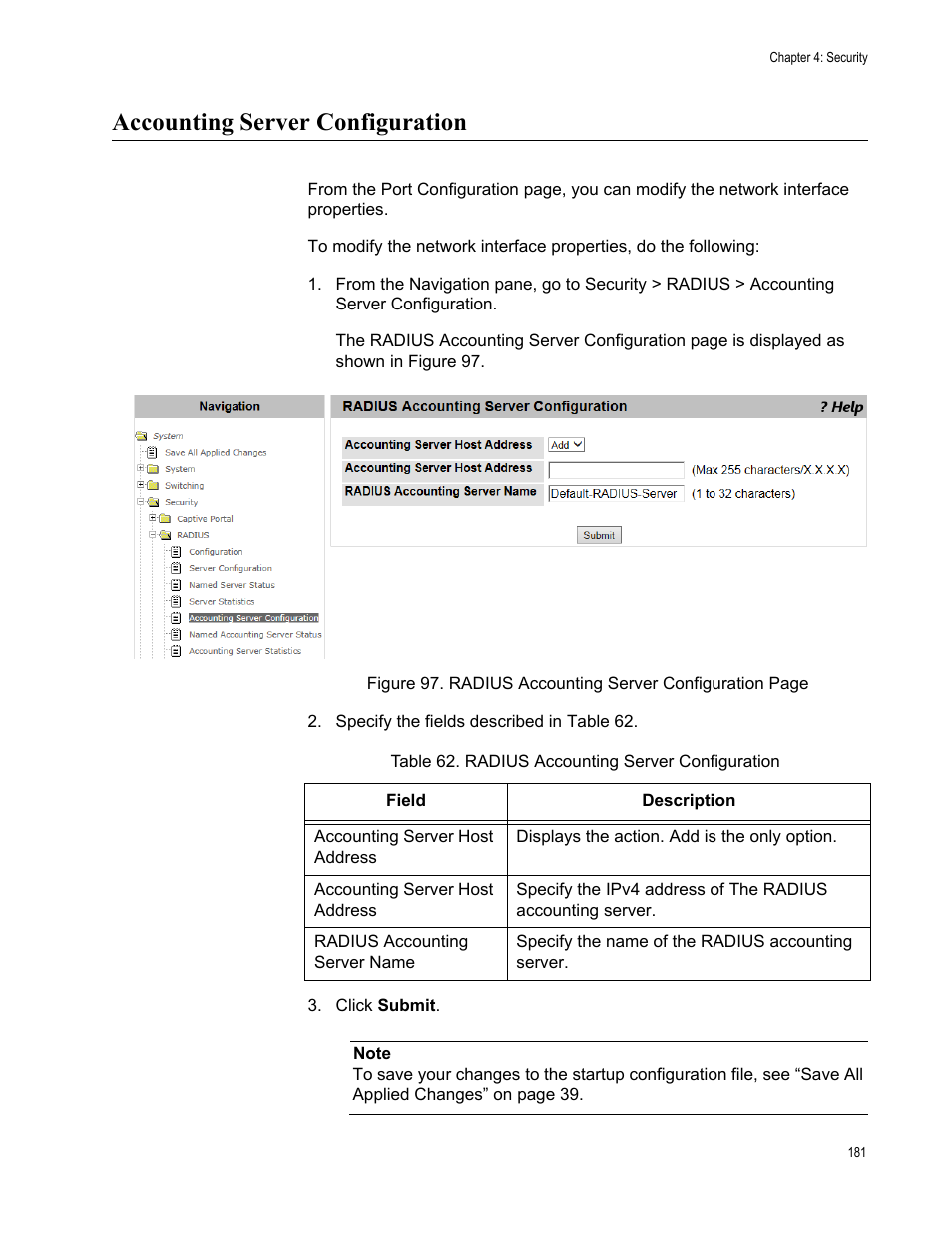 Accounting server configuration | Allied Telesis AT-UWC Series User Manual | Page 181 / 368