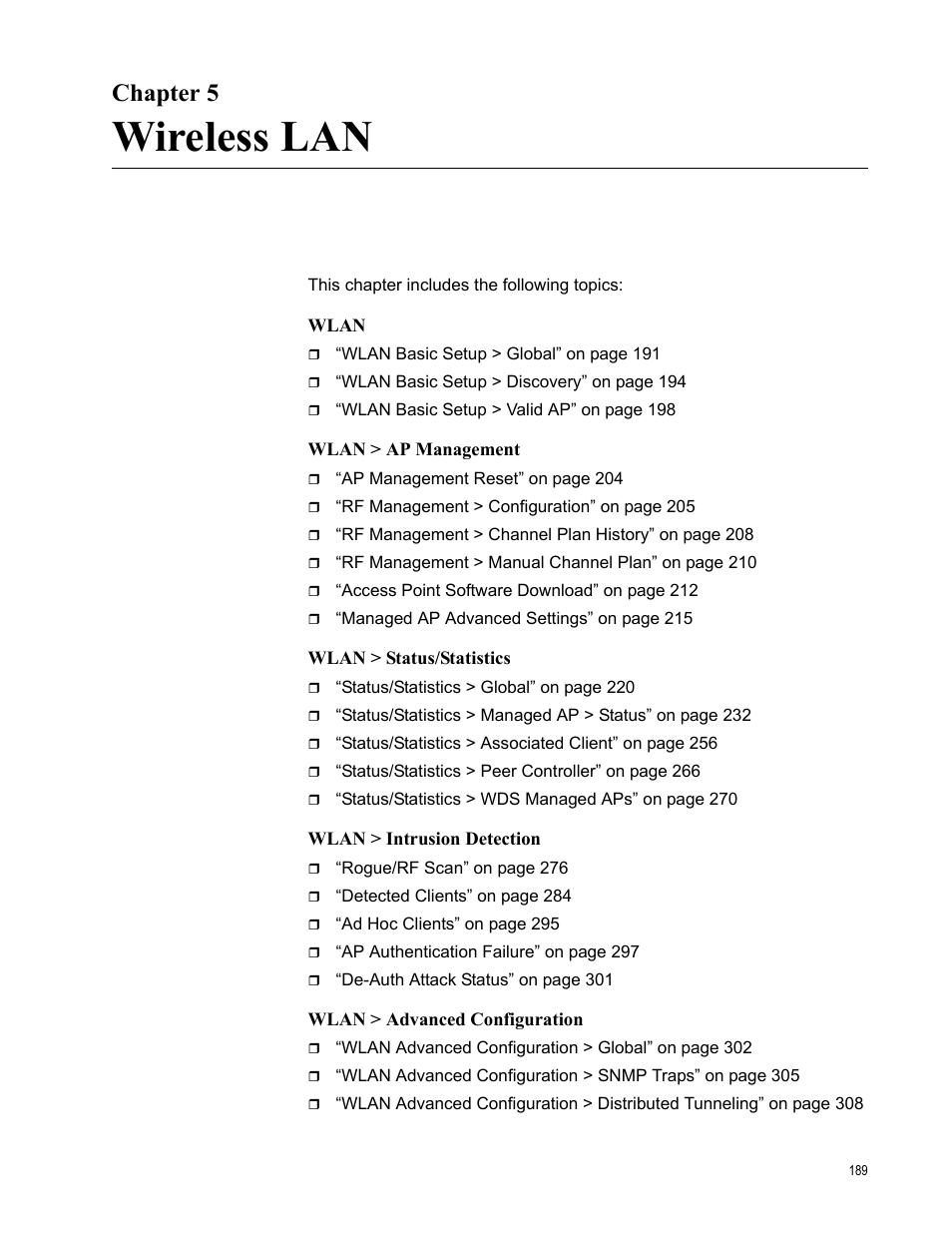 Chapter 5, Wireless lan, R 5: wireless lan | Allied Telesis AT-UWC Series User Manual | Page 189 / 368