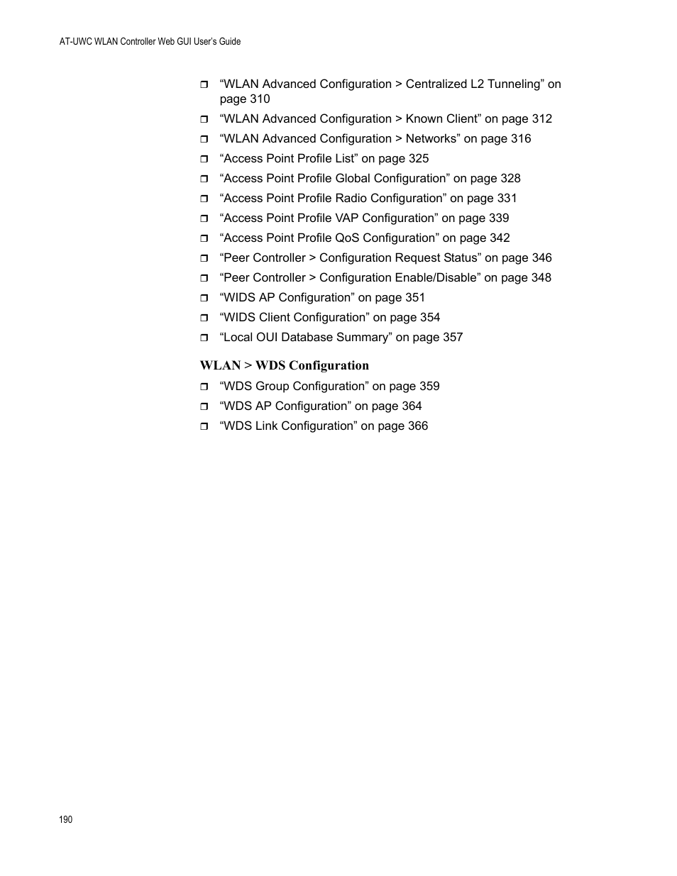 Allied Telesis AT-UWC Series User Manual | Page 190 / 368