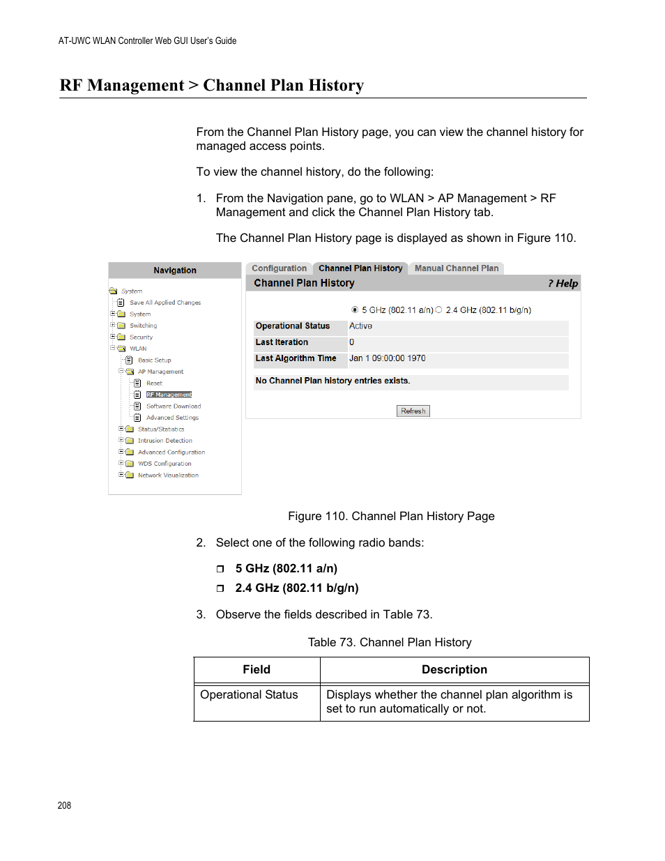 Rf management > channel plan history | Allied Telesis AT-UWC Series User Manual | Page 208 / 368