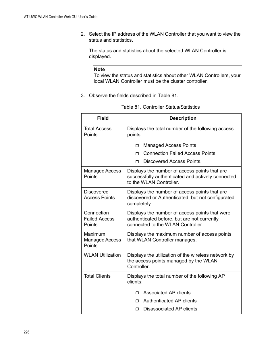 Allied Telesis AT-UWC Series User Manual | Page 226 / 368