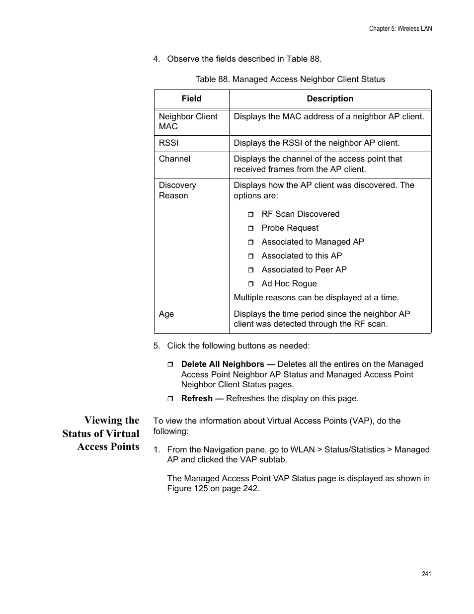 Viewing the status of virtual access points | Allied Telesis AT-UWC Series User Manual | Page 241 / 368