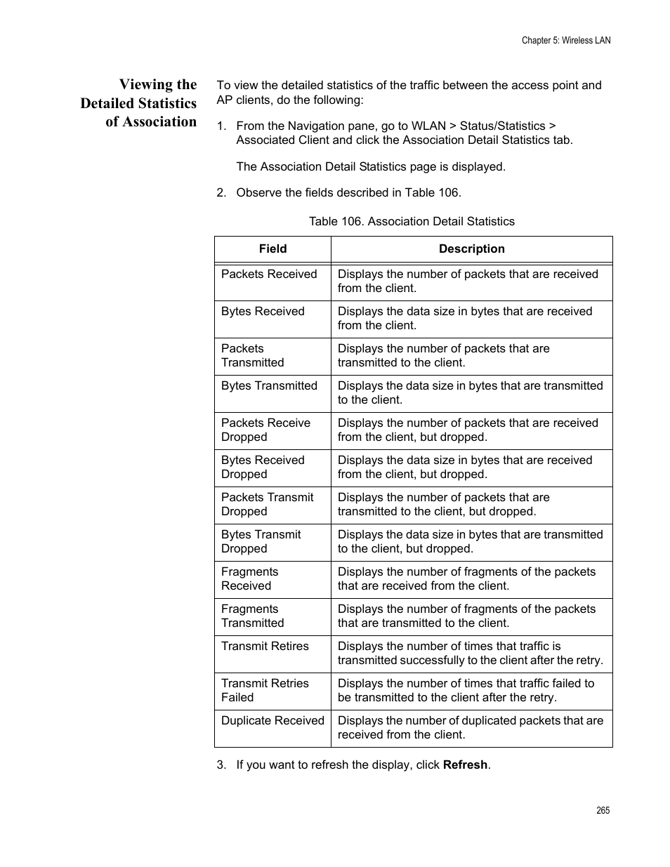 Viewing the detailed statistics of association | Allied Telesis AT-UWC Series User Manual | Page 265 / 368