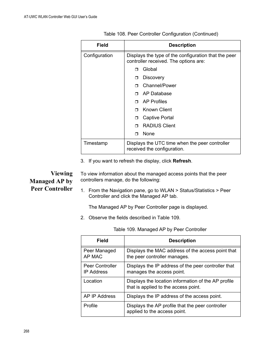 Viewing managed ap by peer controller | Allied Telesis AT-UWC Series User Manual | Page 268 / 368