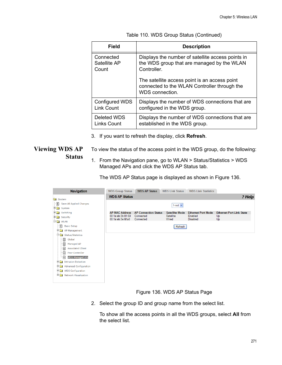Viewing wds ap status | Allied Telesis AT-UWC Series User Manual | Page 271 / 368
