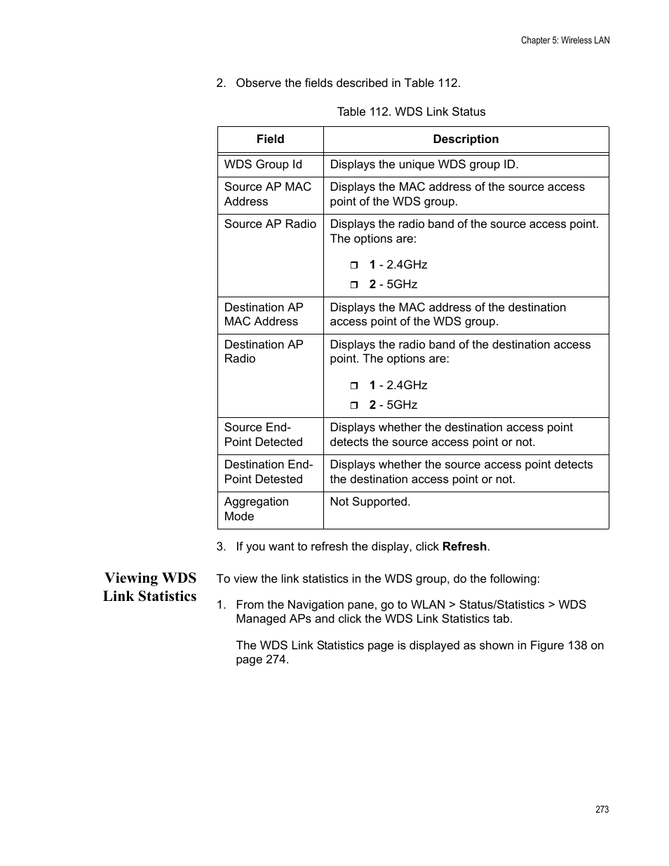 Viewing wds link statistics | Allied Telesis AT-UWC Series User Manual | Page 273 / 368
