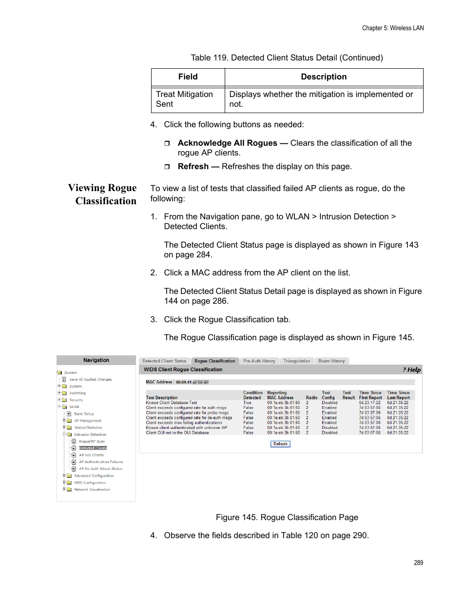 Viewing rogue classification | Allied Telesis AT-UWC Series User Manual | Page 289 / 368