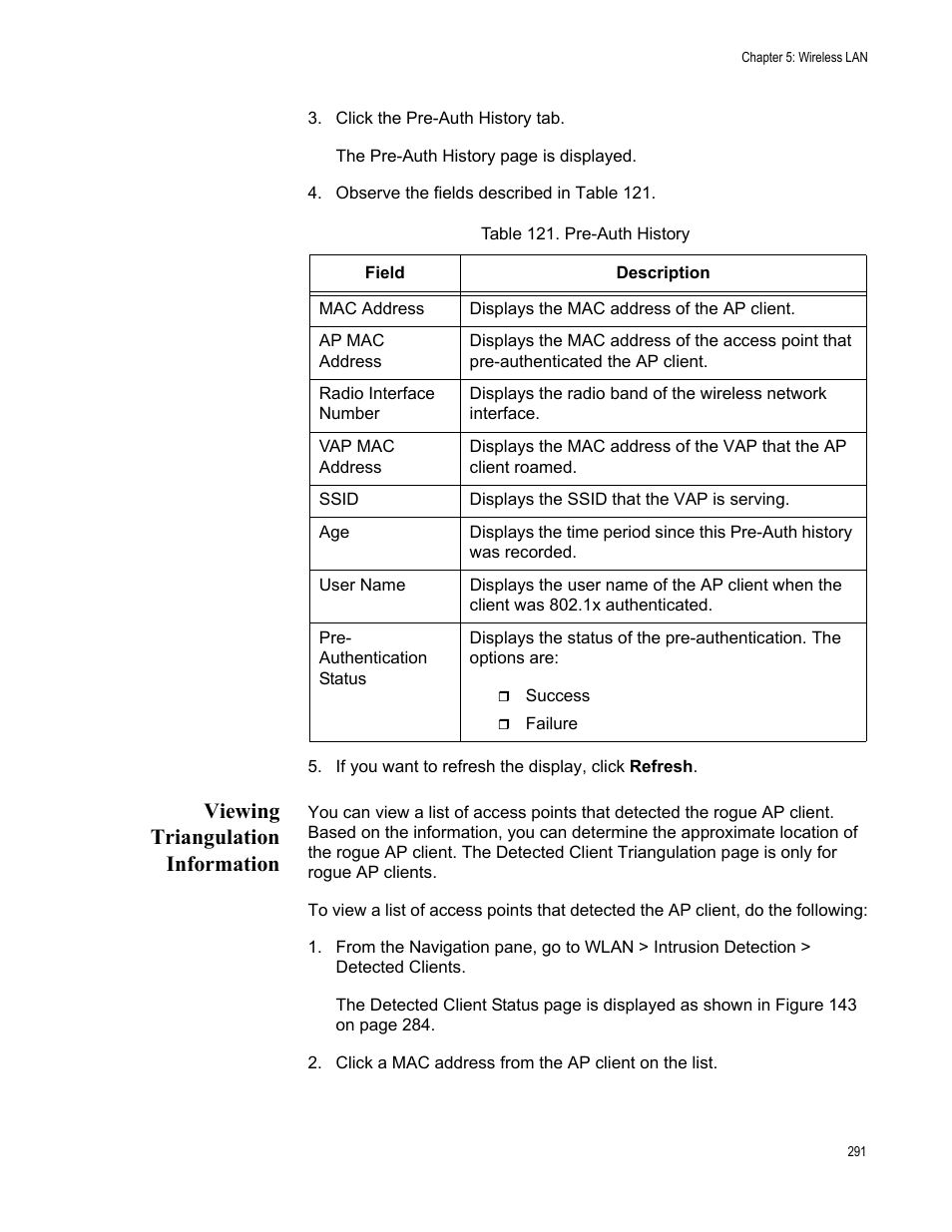 Viewing triangulation information | Allied Telesis AT-UWC Series User Manual | Page 291 / 368