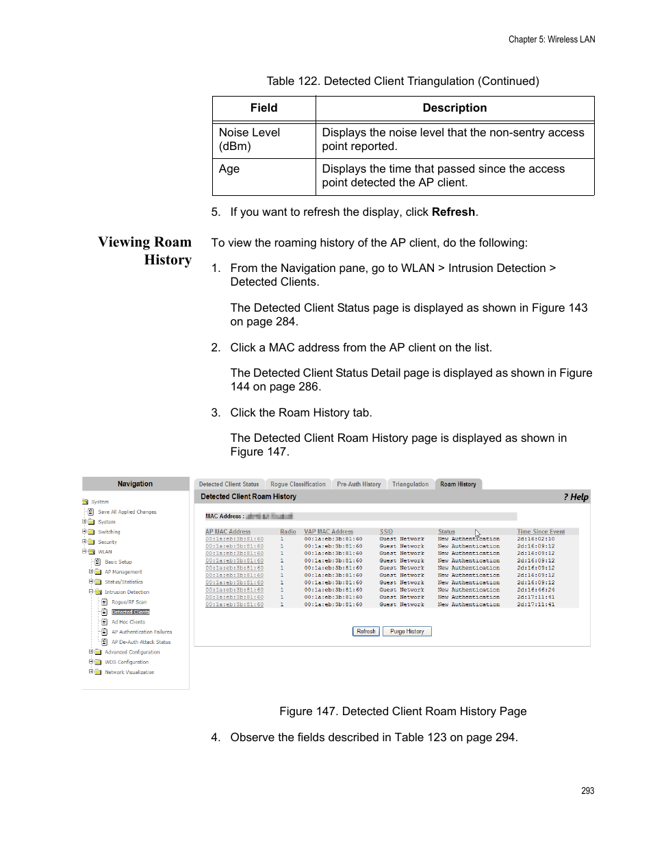 Viewing roam history | Allied Telesis AT-UWC Series User Manual | Page 293 / 368