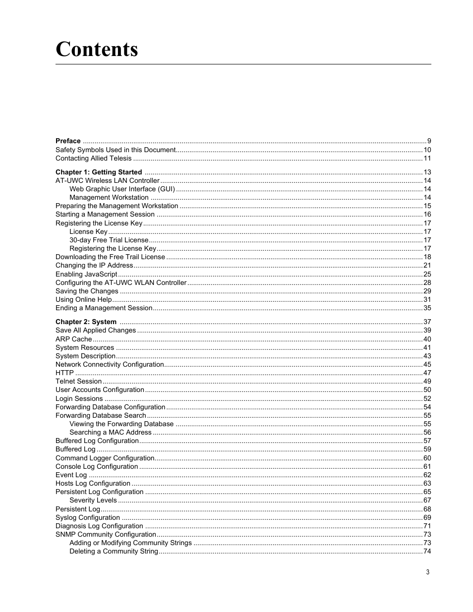 Allied Telesis AT-UWC Series User Manual | Page 3 / 368