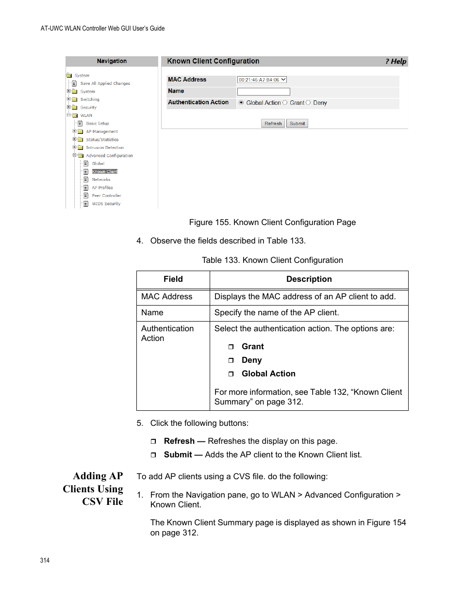Adding ap clients using csv file | Allied Telesis AT-UWC Series User Manual | Page 314 / 368