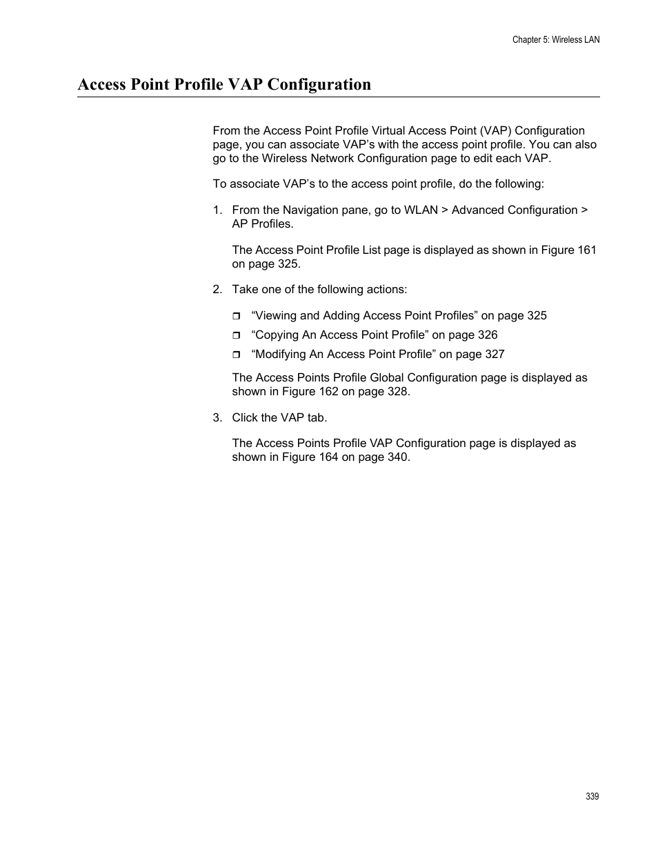Access point profile vap configuration | Allied Telesis AT-UWC Series User Manual | Page 339 / 368