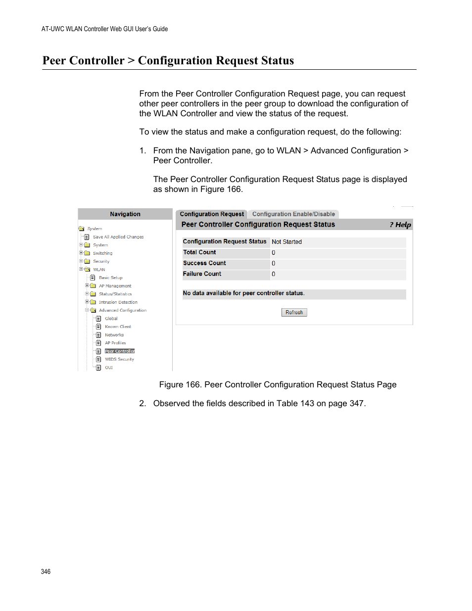 Peer controller > configuration request status | Allied Telesis AT-UWC Series User Manual | Page 346 / 368