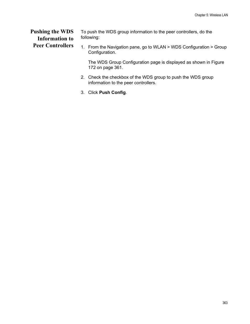 Pushing the wds information to peer controllers | Allied Telesis AT-UWC Series User Manual | Page 363 / 368