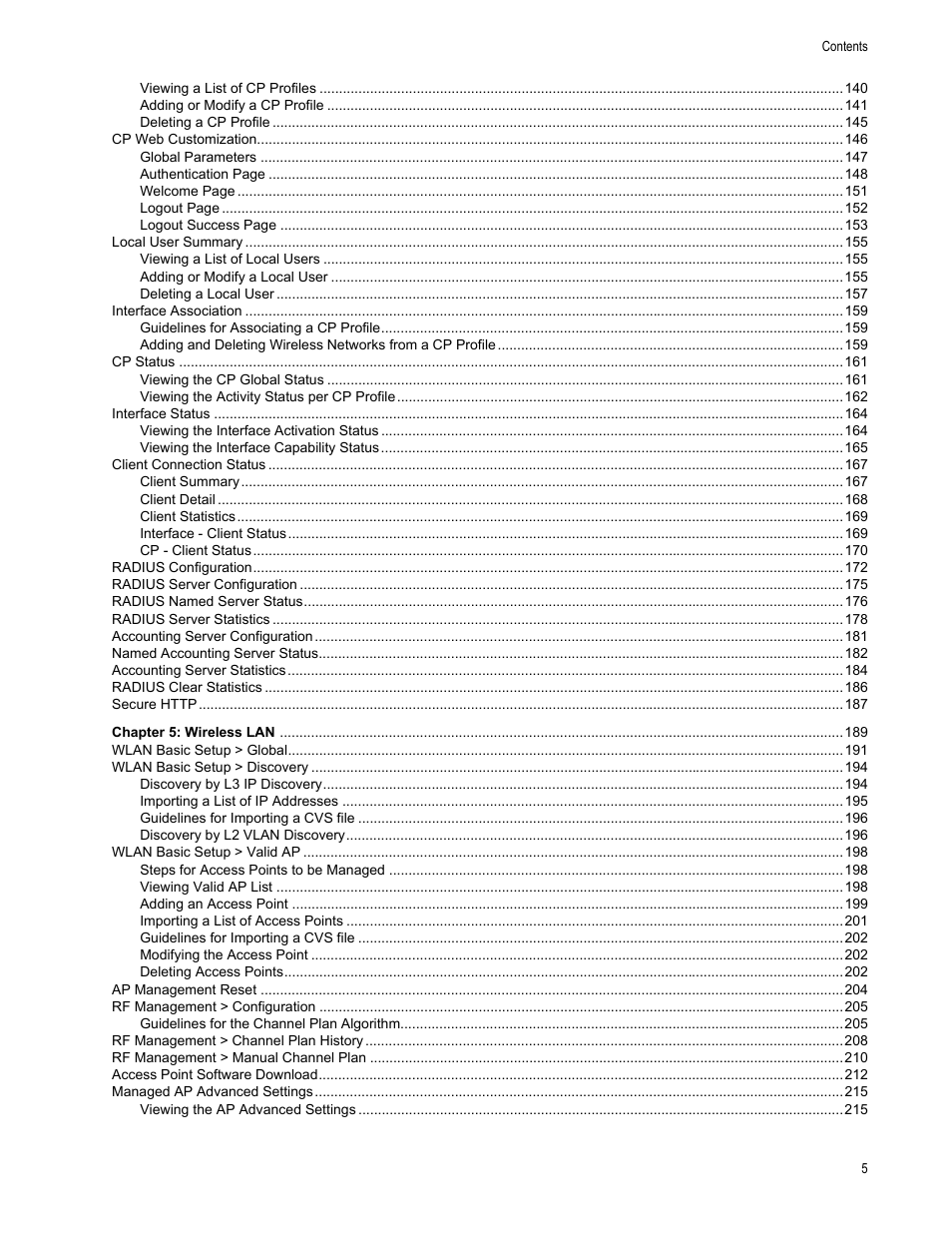Chapter 5 | Allied Telesis AT-UWC Series User Manual | Page 5 / 368