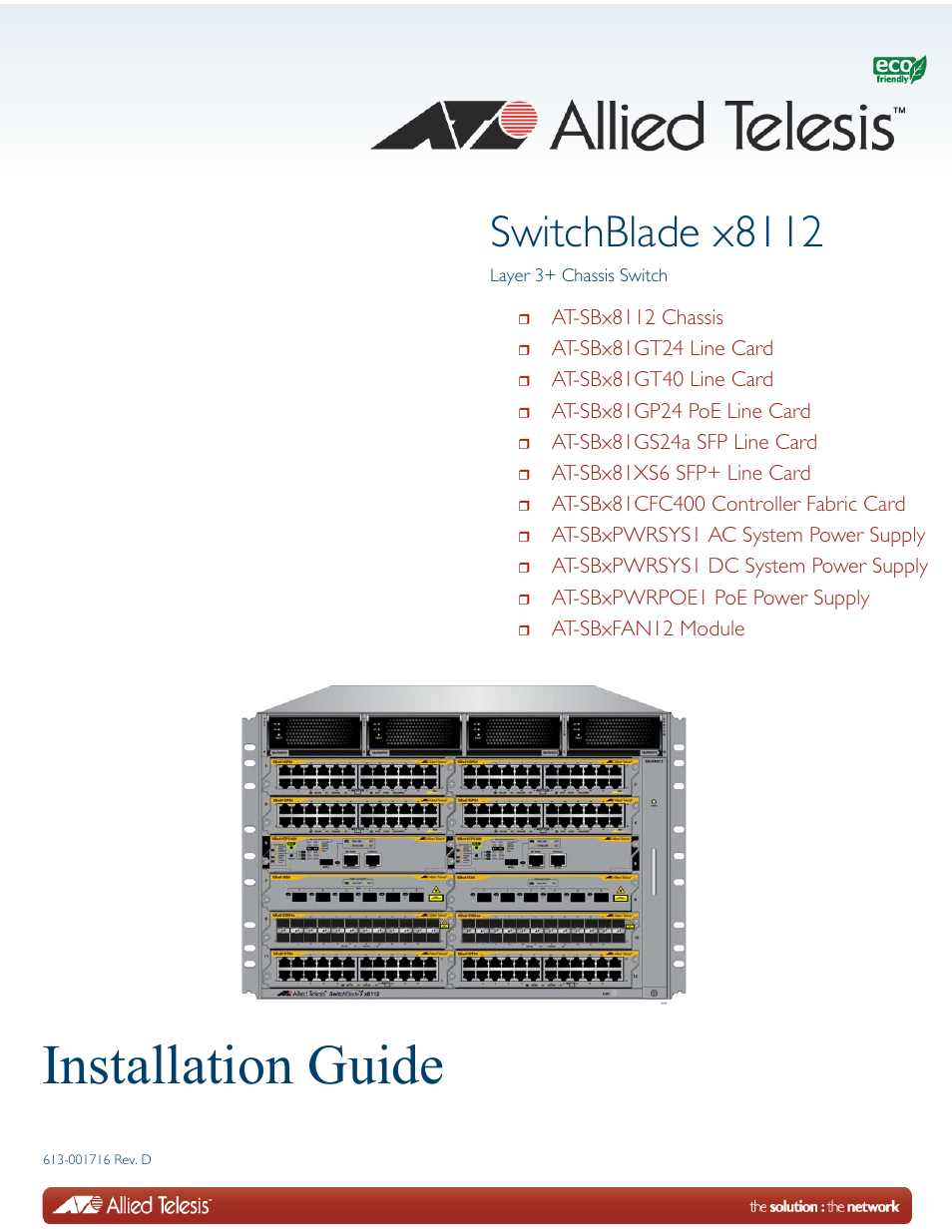 Allied Telesis SwitchBlade x8112 User Manual | 240 pages
