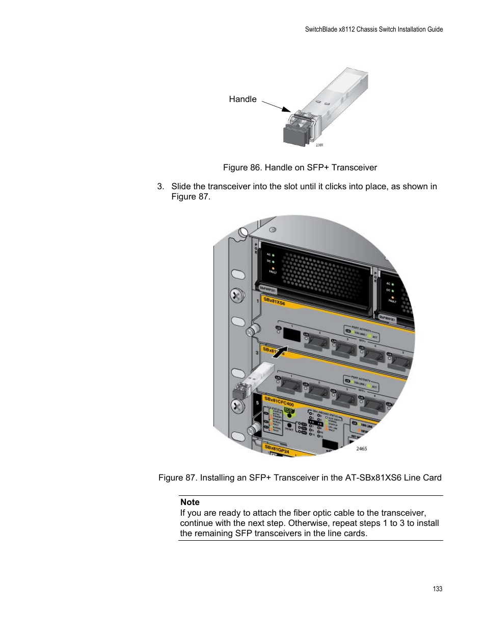 As shown in figure | Allied Telesis SwitchBlade x8112 User Manual | Page 133 / 240