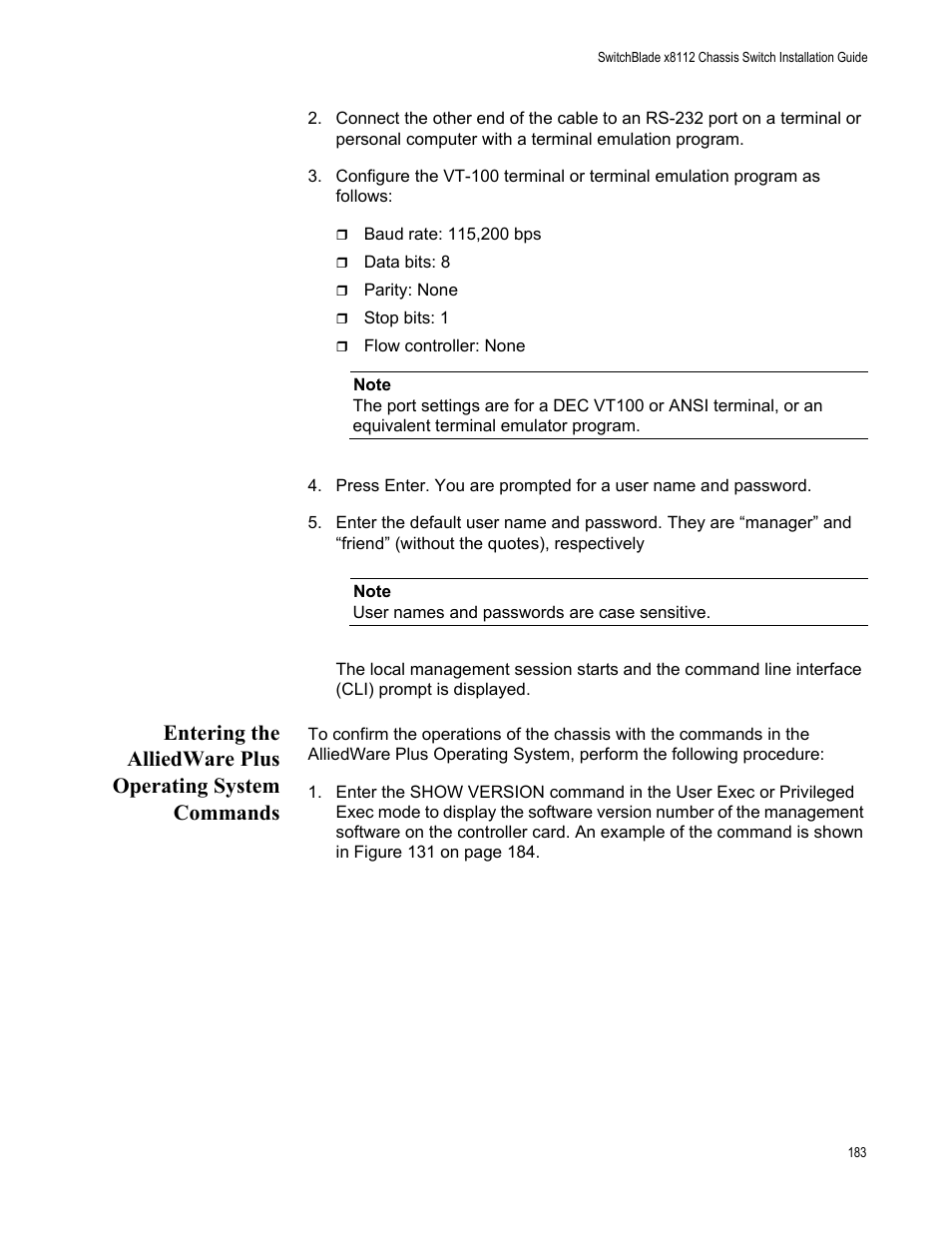 Allied Telesis SwitchBlade x8112 User Manual | Page 183 / 240