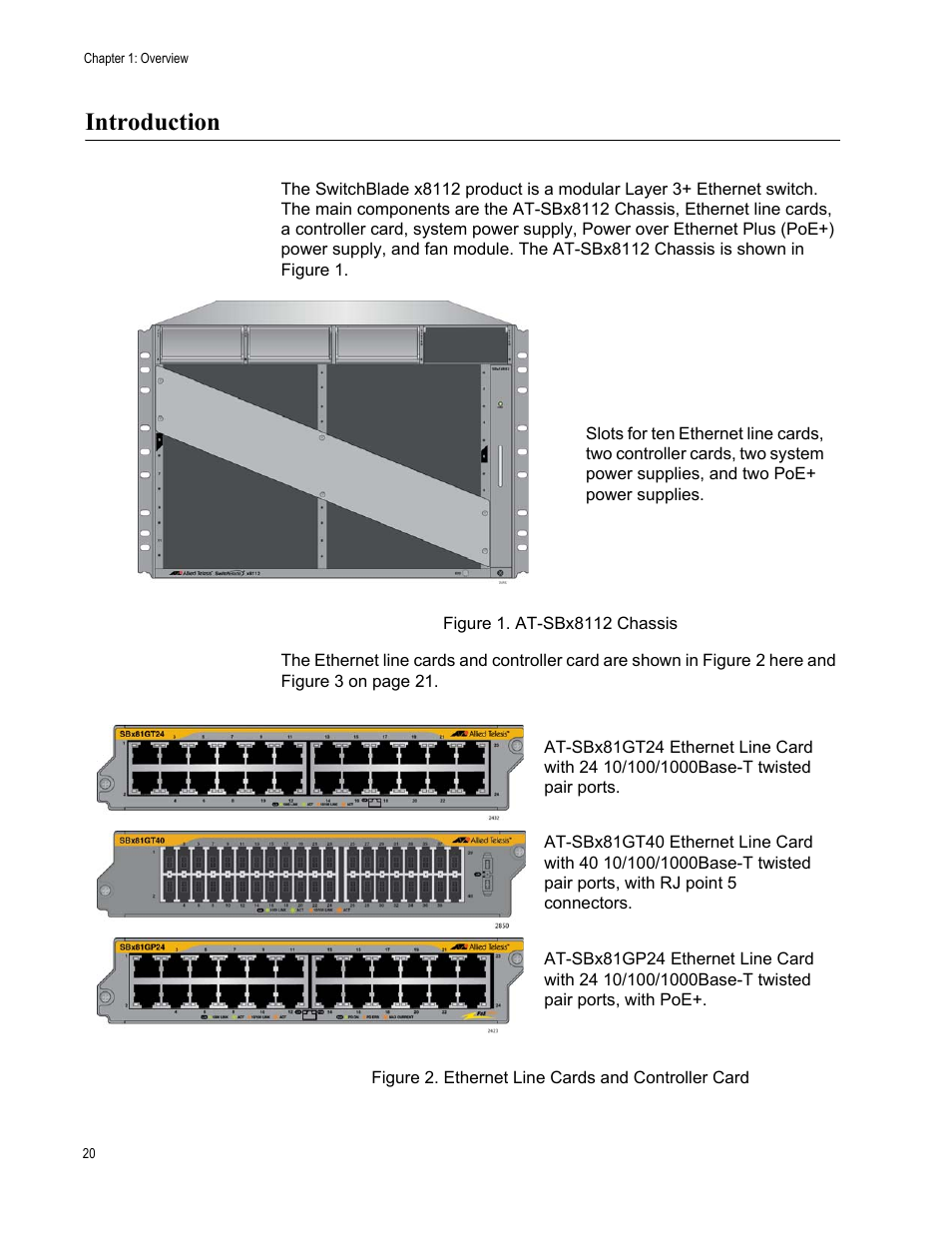 Introduction | Allied Telesis SwitchBlade x8112 User Manual | Page 20 / 240