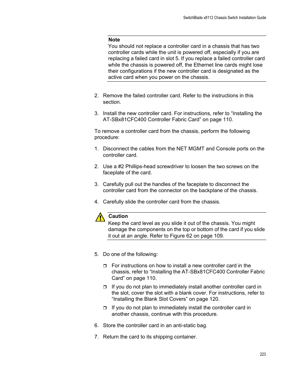 Allied Telesis SwitchBlade x8112 User Manual | Page 223 / 240