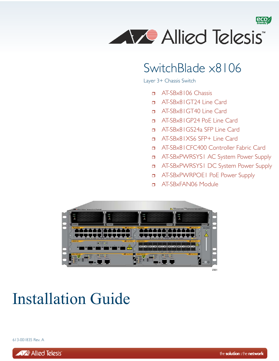 Allied Telesis SwitchBlade x8106 User Manual | 240 pages