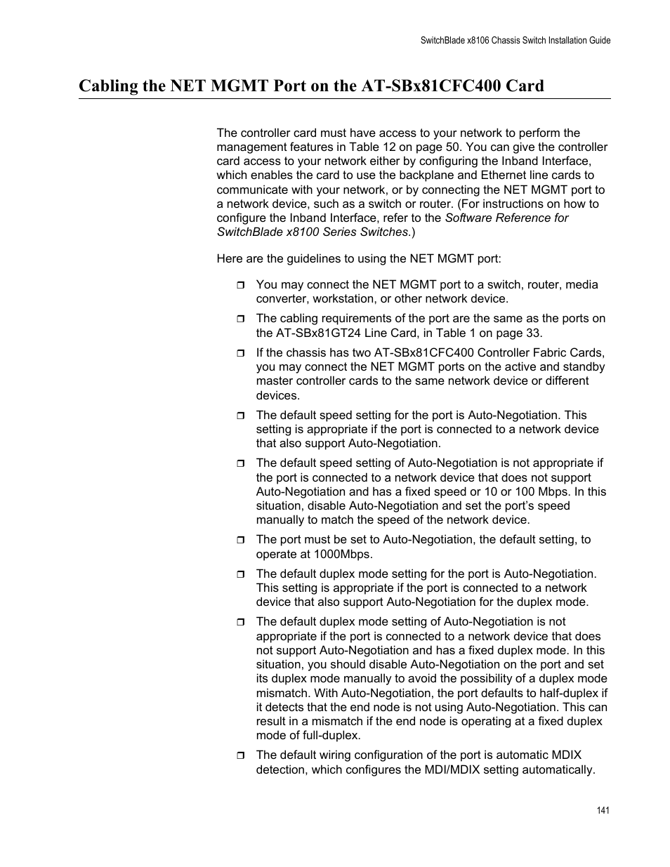 Allied Telesis SwitchBlade x8106 User Manual | Page 141 / 240