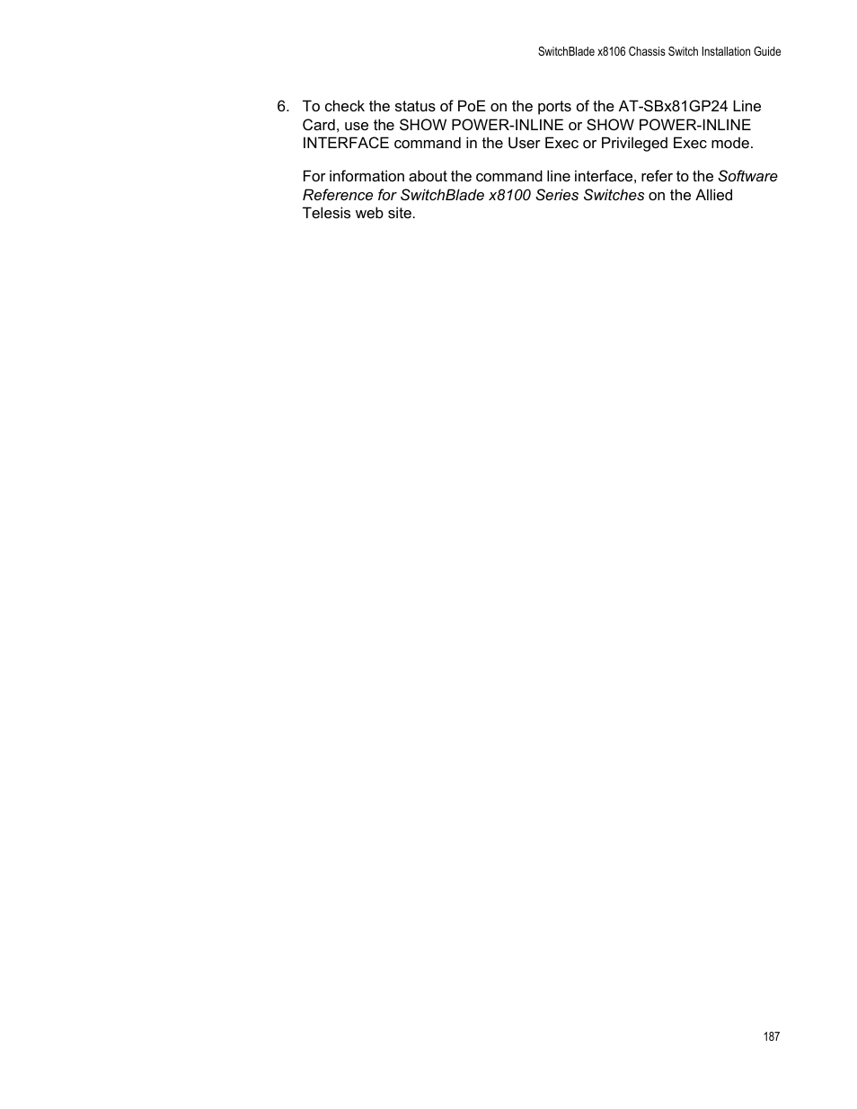 Allied Telesis SwitchBlade x8106 User Manual | Page 187 / 240