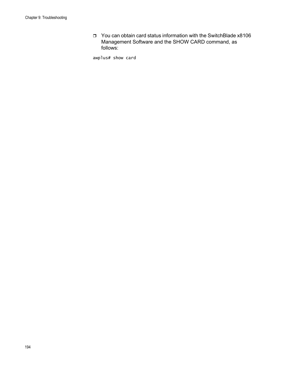 Allied Telesis SwitchBlade x8106 User Manual | Page 194 / 240