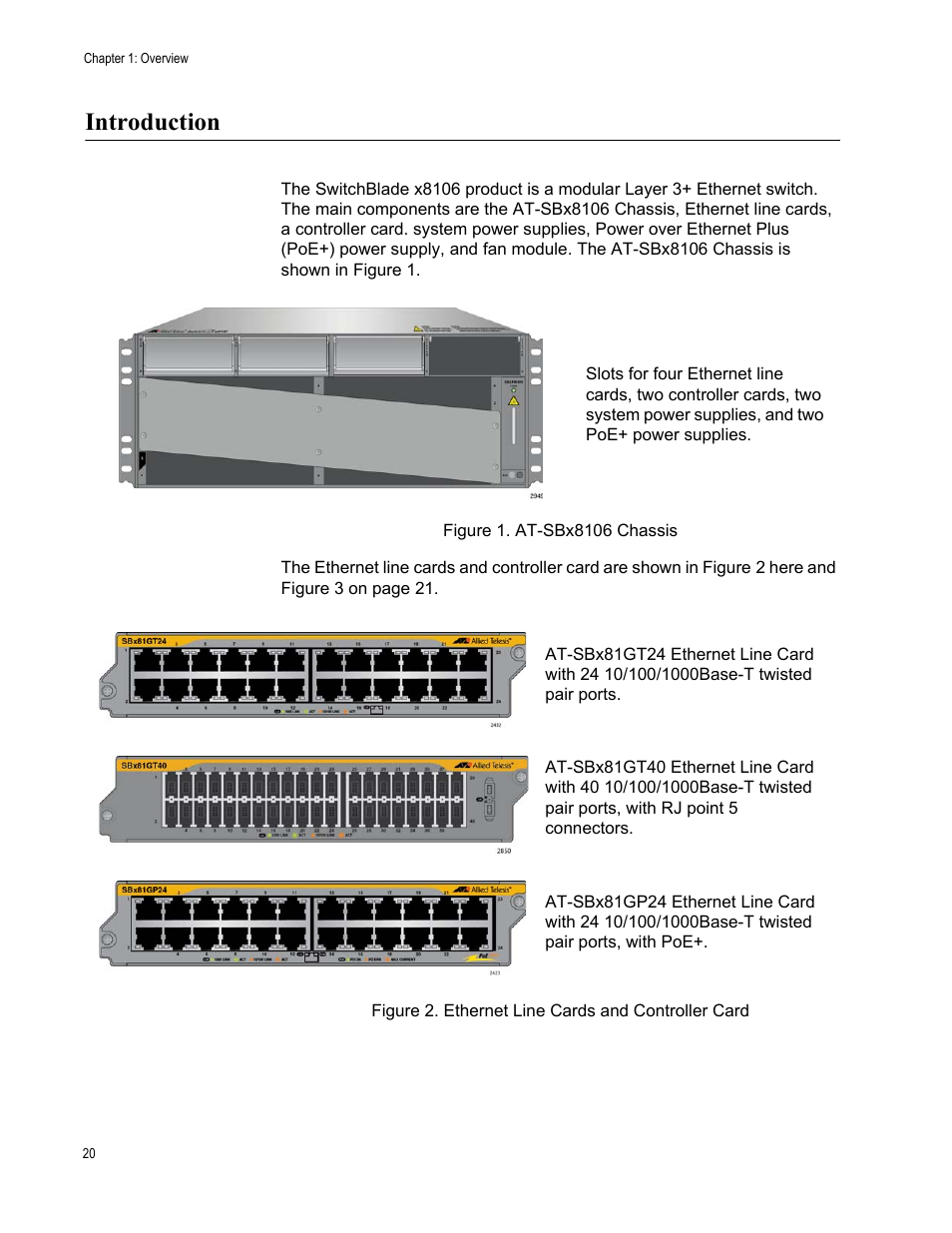 Introduction | Allied Telesis SwitchBlade x8106 User Manual | Page 20 / 240