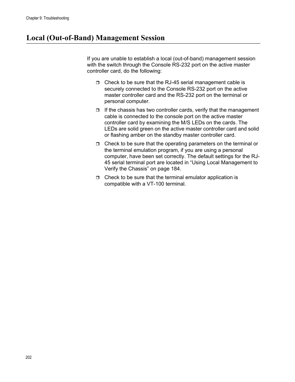 Local (out-of-band) management session | Allied Telesis SwitchBlade x8106 User Manual | Page 202 / 240