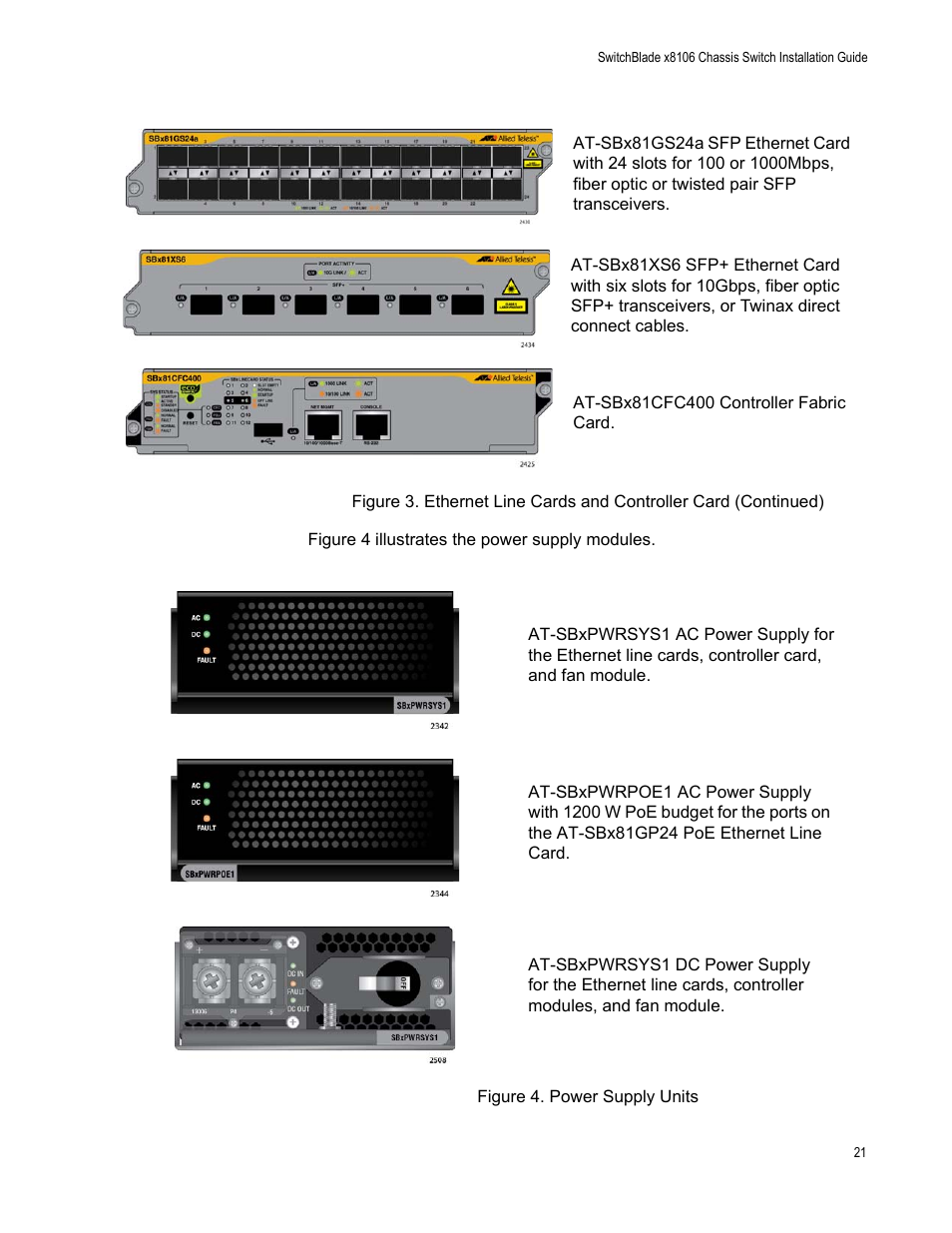Allied Telesis SwitchBlade x8106 User Manual | Page 21 / 240