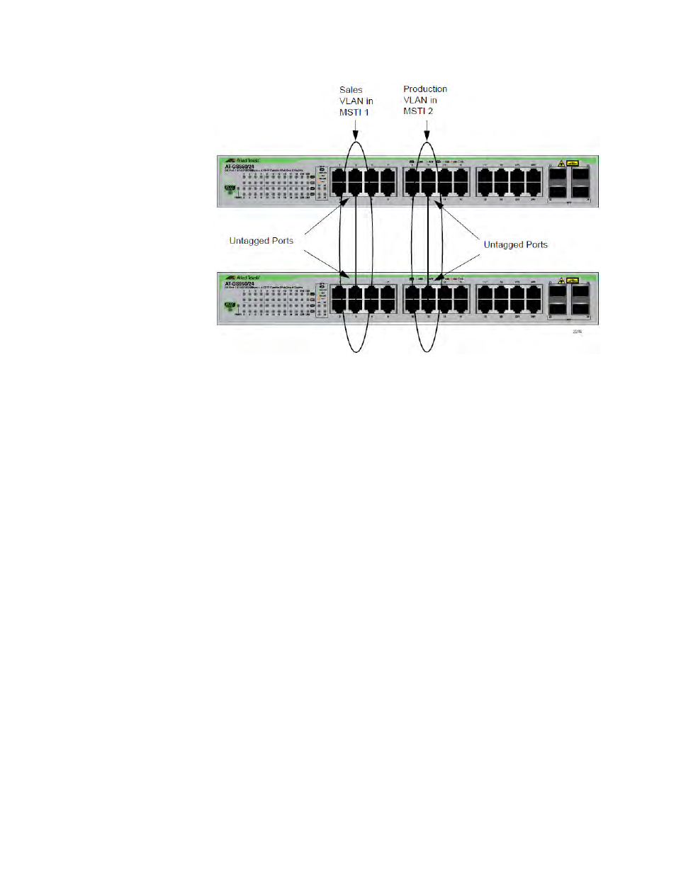 Multiple vlans assigned to an msti | Allied Telesis AT-GS950/24 User Manual | Page 371 / 404