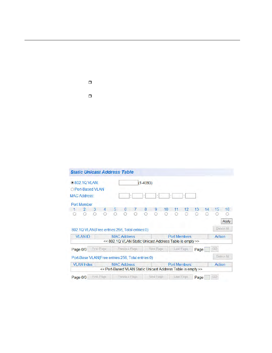 Static unicast mac address configuration | Allied Telesis AT-GS950/16 User Manual | Page 132 / 404