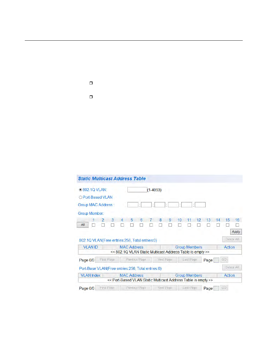 Static multicast address configuration | Allied Telesis AT-GS950/16 User Manual | Page 136 / 404