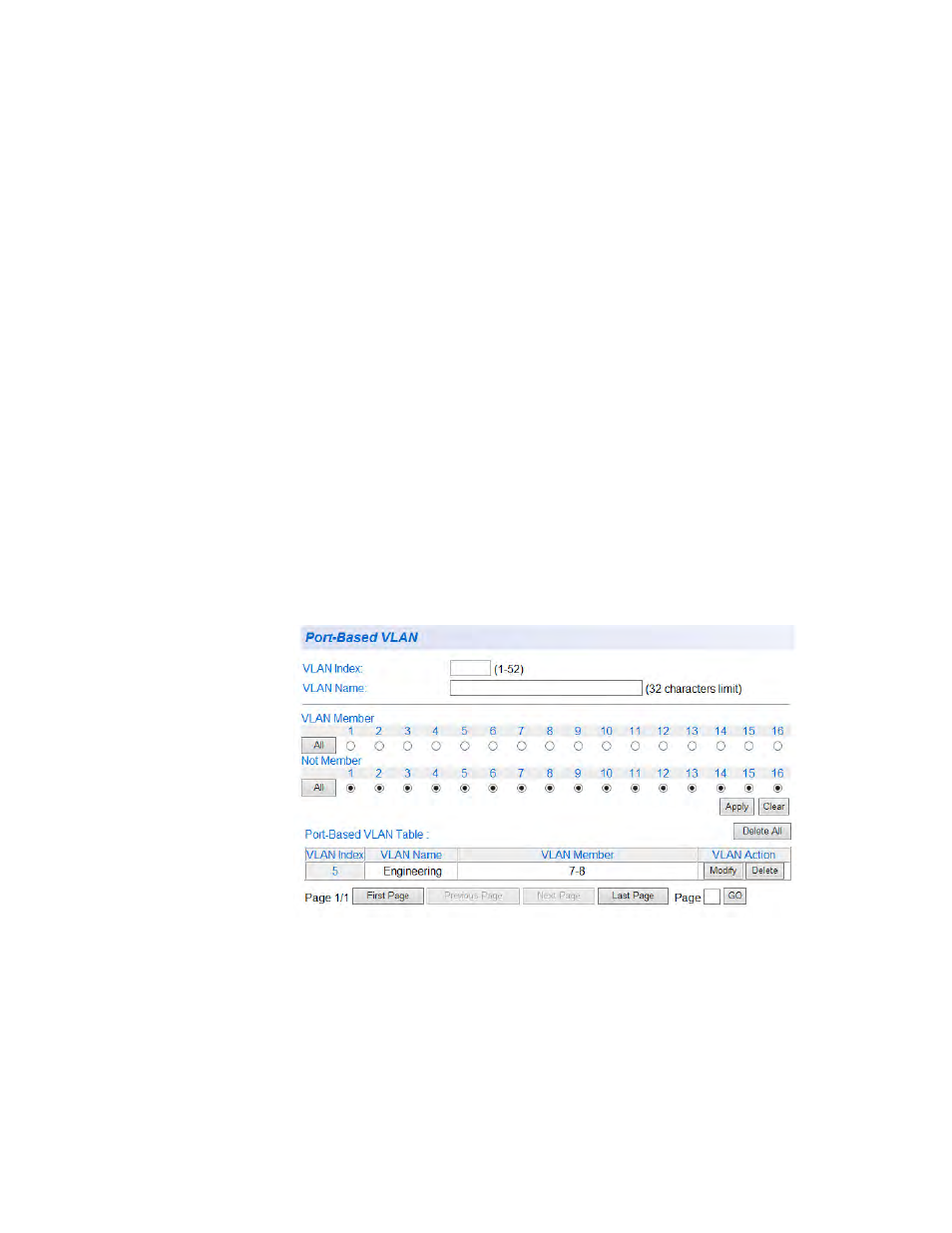 Modify a port- based vlan, Modify a port-based vlan | Allied Telesis AT-GS950/16 User Manual | Page 174 / 404