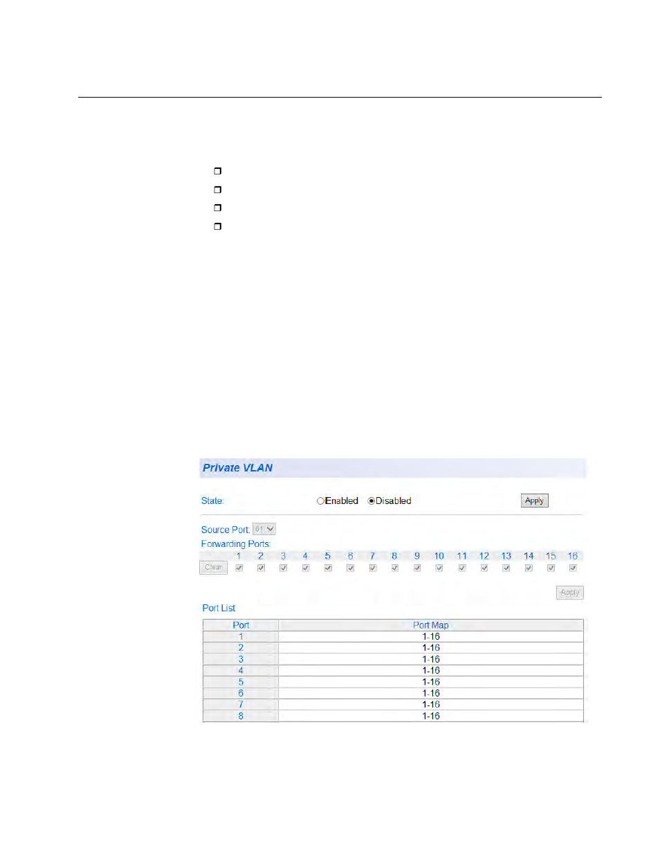 Private vlan configuration, Enable or disable private vlan | Allied Telesis AT-GS950/16 User Manual | Page 179 / 404