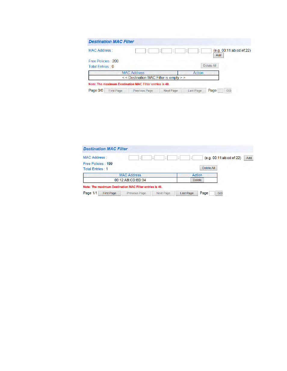 Delete destination mac filter | Allied Telesis AT-GS950/16 User Manual | Page 296 / 404