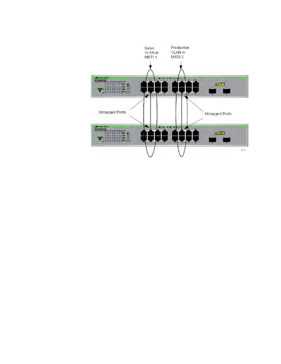 Multiple vlans assigned to an msti | Allied Telesis AT-GS950/16 User Manual | Page 371 / 404