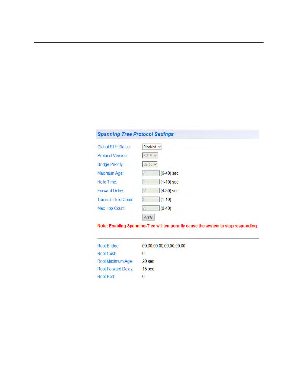 Stp and rstp global settings | Allied Telesis AT-GS950/16 User Manual | Page 81 / 404
