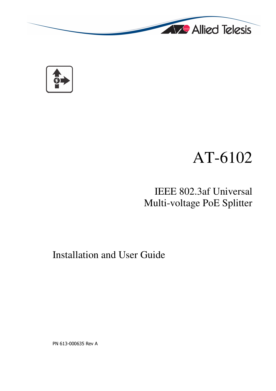 Allied Telesis AT-6102 IEEE 802.3af Universal User Manual | 8 pages