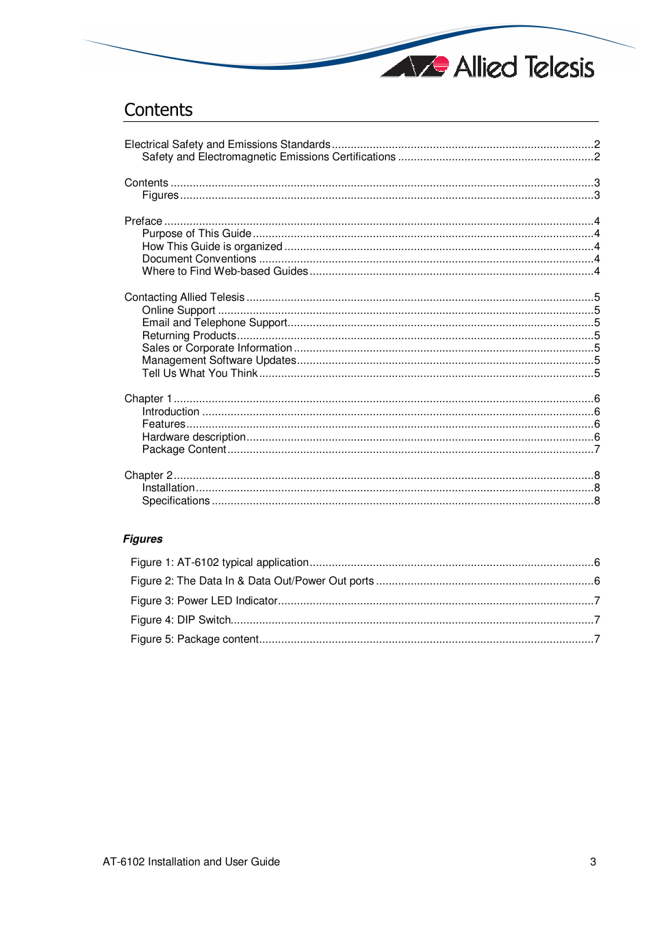 Allied Telesis AT-6102 IEEE 802.3af Universal User Manual | Page 3 / 8